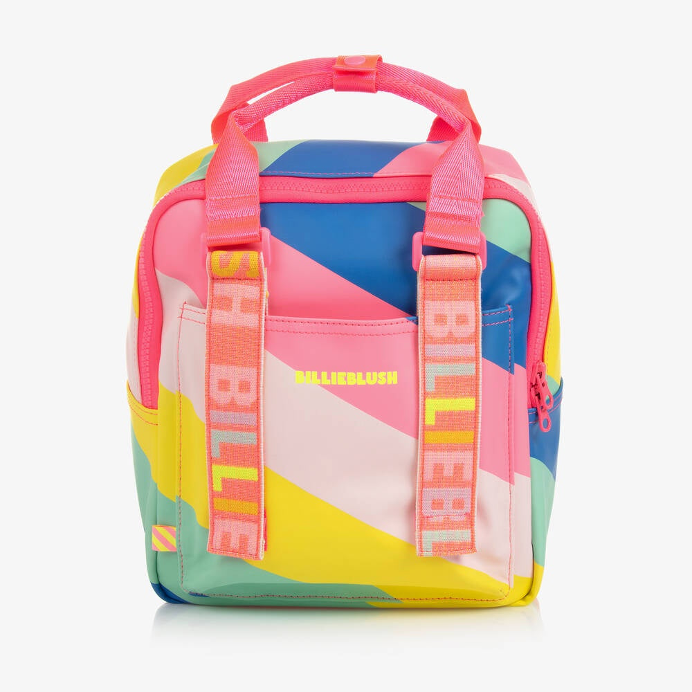 Billieblush Striped Rubber Coated Backpack with Multico Logo