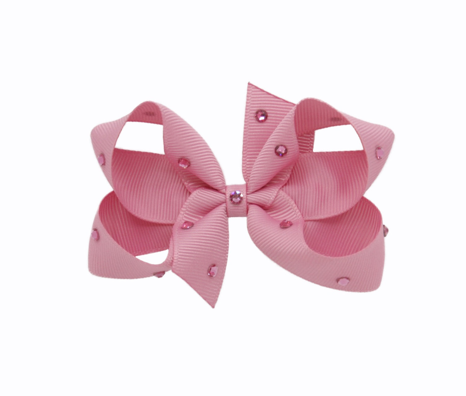 Olilia Designs Clip Classic Bow with Crystal Medium