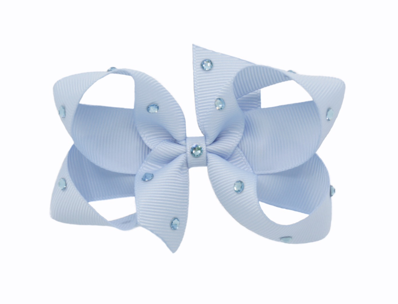 Olilia Designs Clip Classic Bow with Crystal Medium