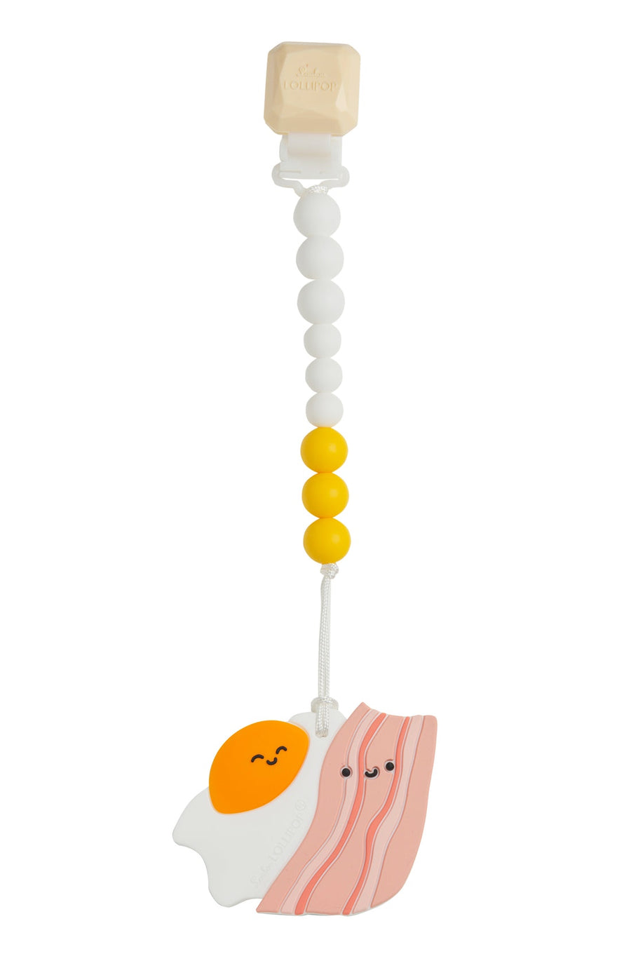 Loulou Lollipop Silicon Teether Gem Set - Bacon and Egg