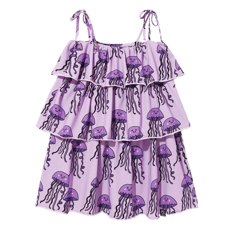 Kukukid Flounce Dress Violet Jellyfish