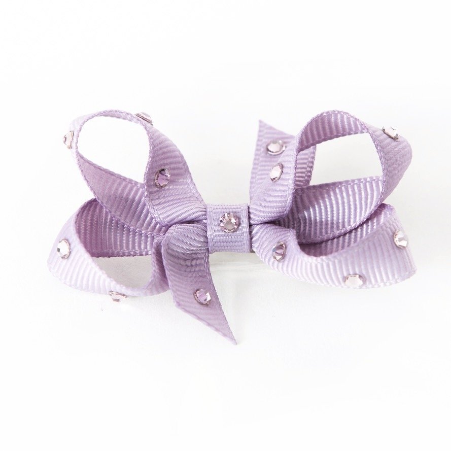 Olilia Designs Clip Classic Bow with Crystals Small