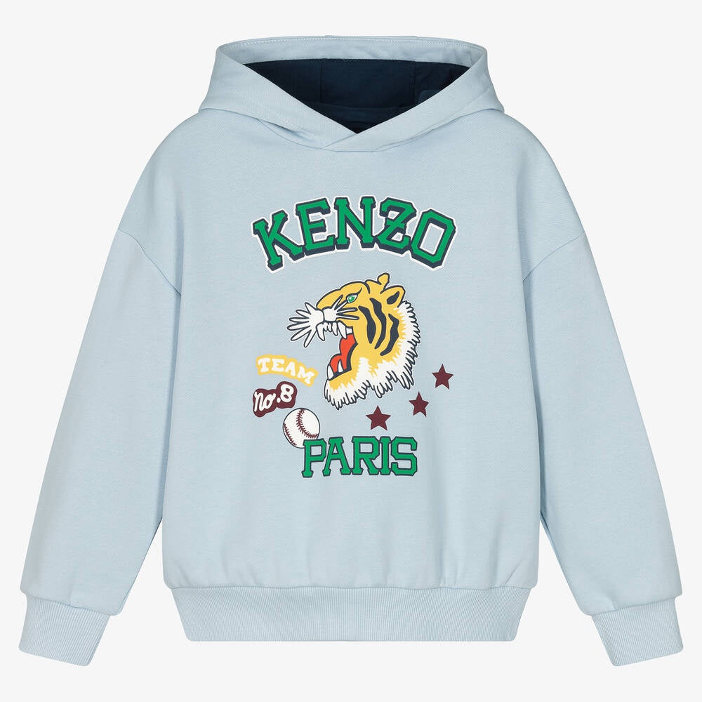 Kenzo Pale Blue Hooded Sweatshirt