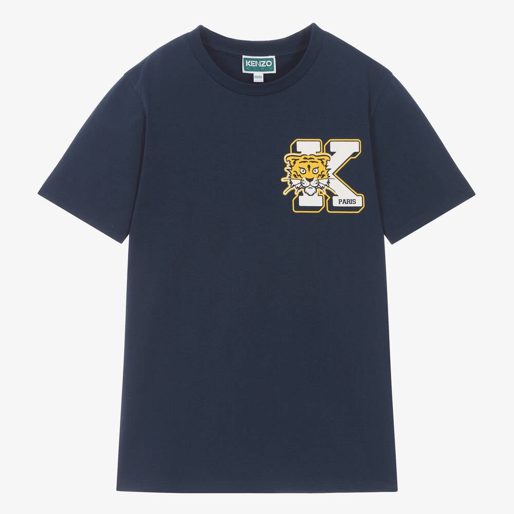 Kenzo Boys Navy Blue Cotton T-Shirt