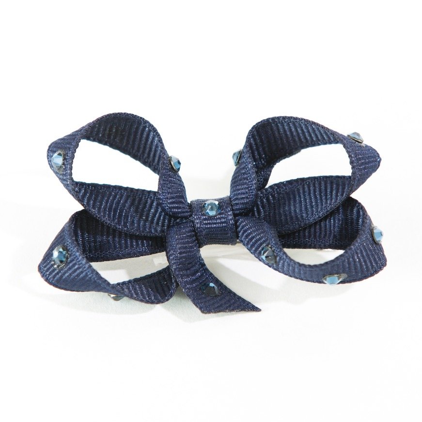 Olilia Designs Clip Classic Bow with Crystals Small