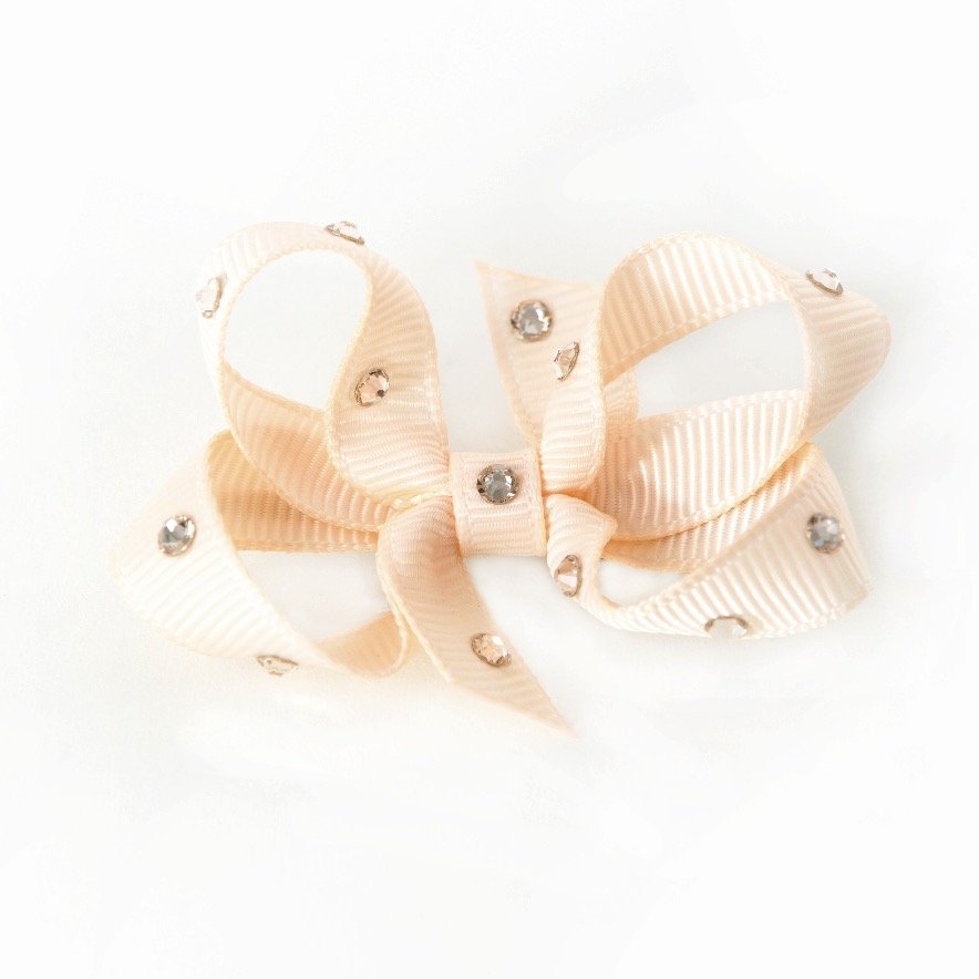 Olilia Designs Clip Classic Bow with Crystals Small