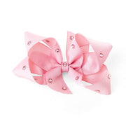 Olilia Designs Clip Classic Bow with Crystal Medium