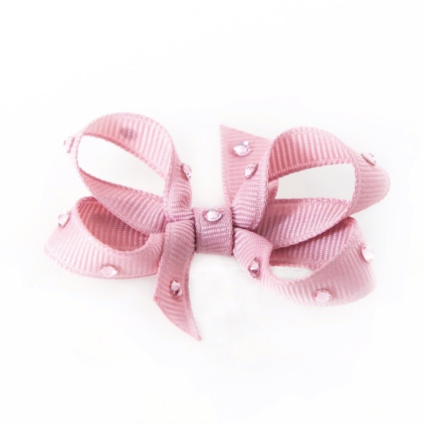 Olilia Designs Clip Classic Bow with Crystals Small