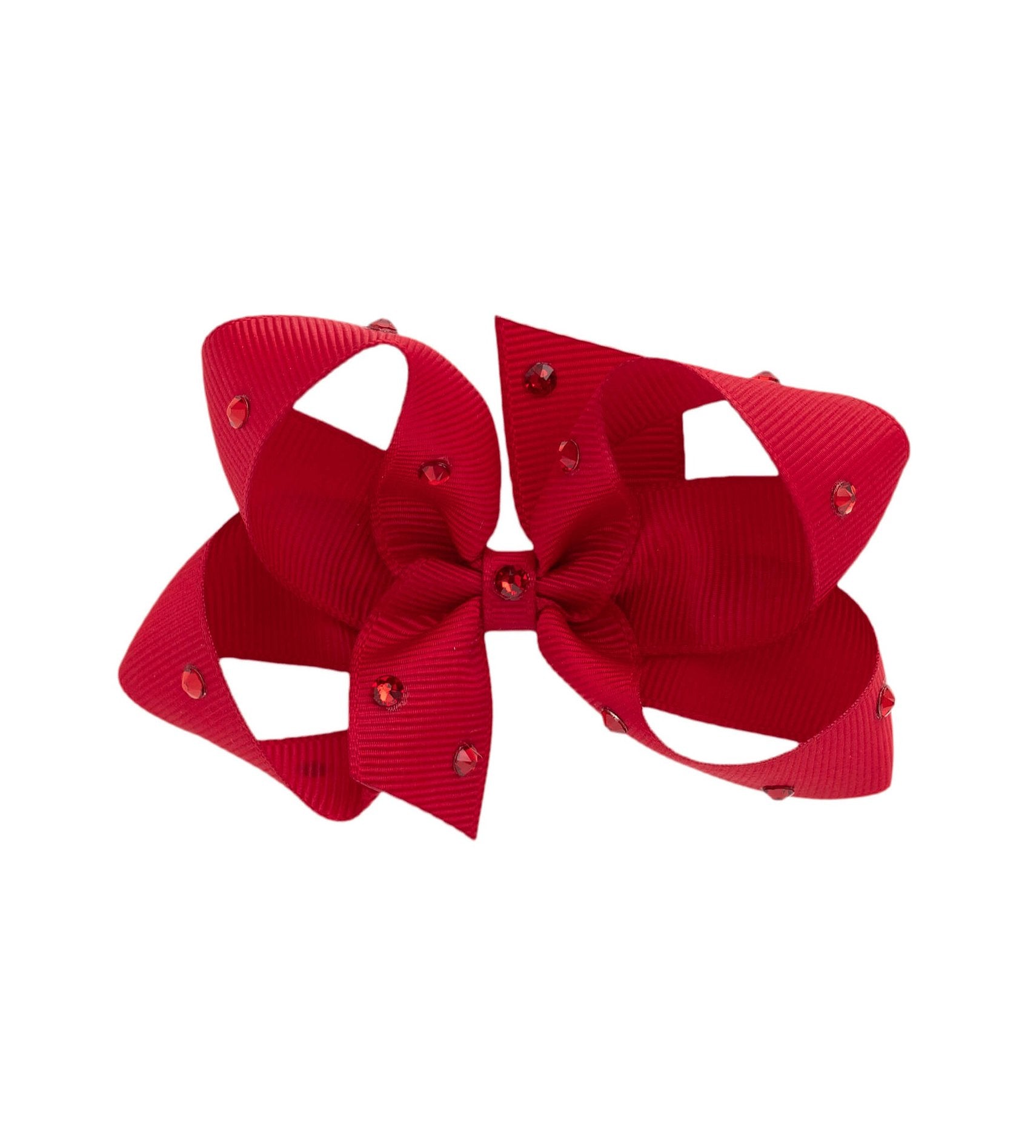 Olilia Designs Clip Classic Bow with Crystal Medium