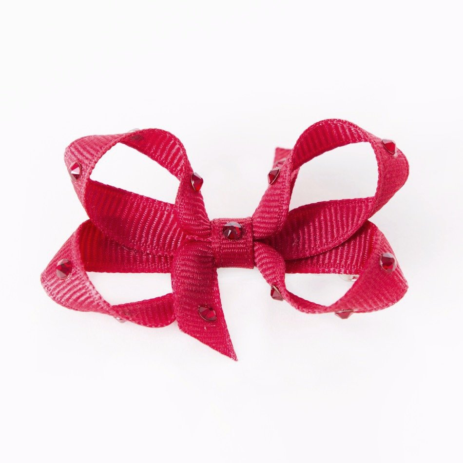 Olilia Designs Clip Classic Bow with Crystals Small