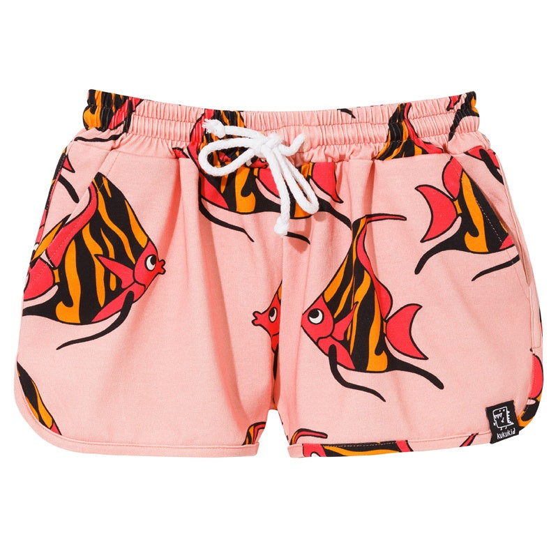 Kukukid 80‘s Shorts Pink Orange Pink Fish