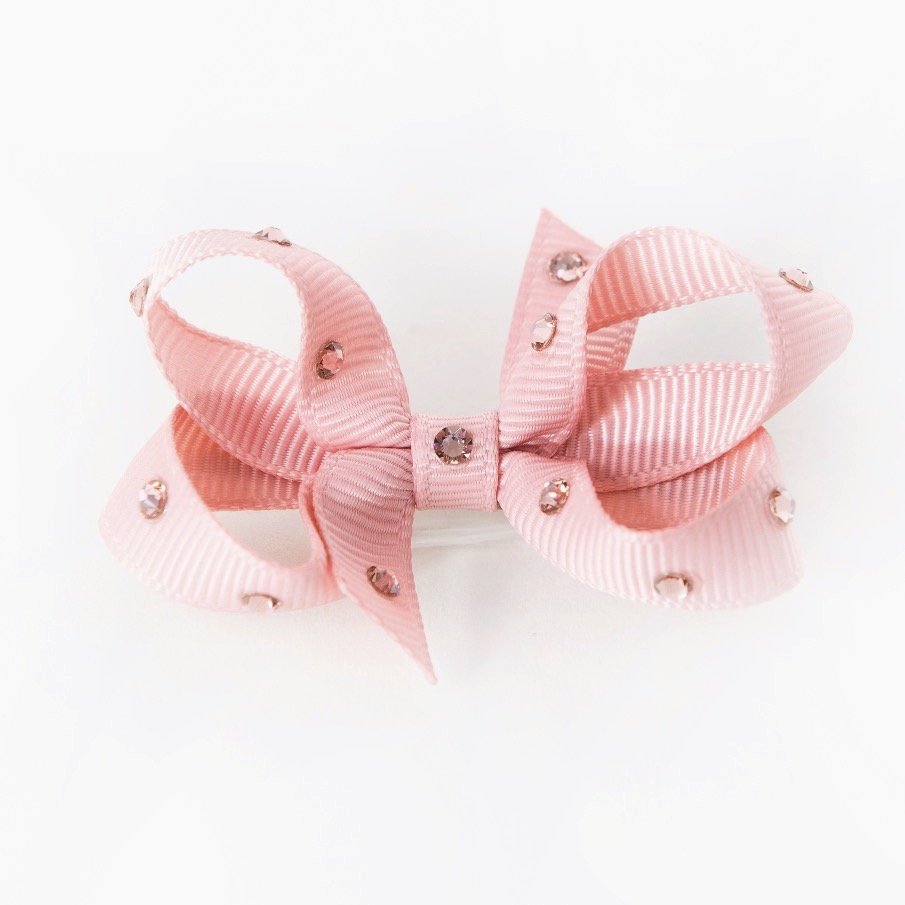 Olilia Designs Clip Classic Bow with Crystals Small